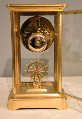 Rare French four glass mantel clock