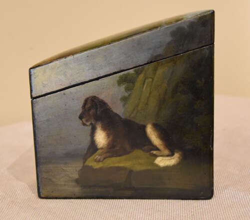 Finely decorated paper-mache tea caddy