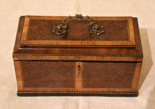 George III Burr yew tea chest