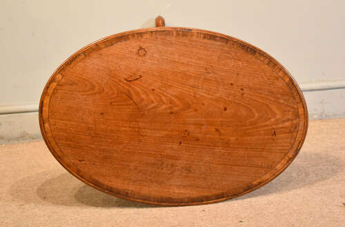 George III mahogany oval crossbanded table