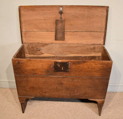 17th century oak six plank coffer