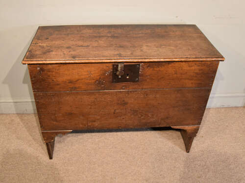 17th century oak six plank coffer