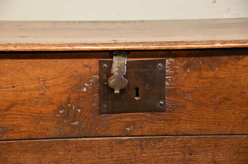 17th century oak six plank coffer