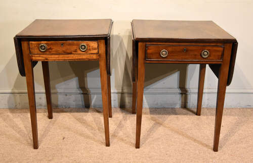 George III mahogany side tables