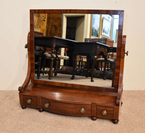 Large Regency mahogany dressing mirror