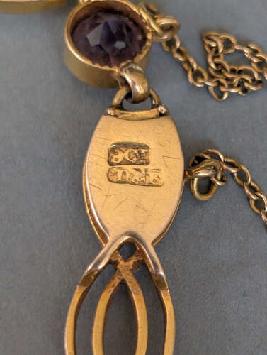 Edwardian 9ct gold amethyst bracelet by Deakin and Francis