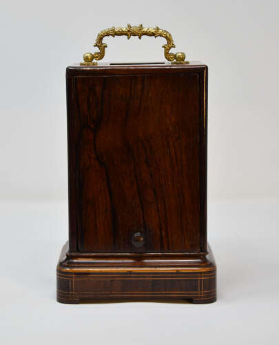 French Rosewood marquetry mantel clock