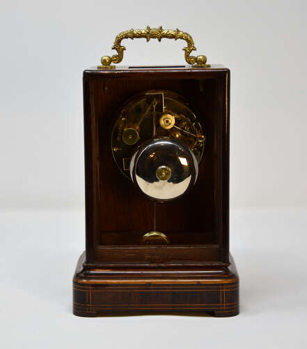 French Rosewood marquetry mantel clock