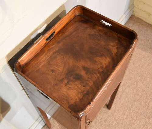 George III mahogany chippendale period bedside cupboard