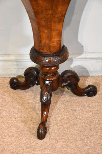 Mid 19th century walnut Trumpet shaped work table
