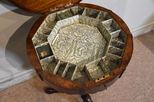 Mid 19th century walnut Trumpet shaped work table