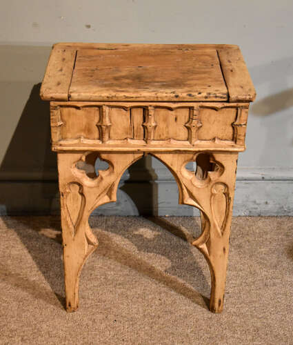 19th century Gothic style box stool