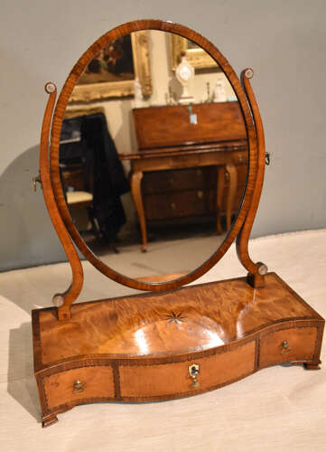 18th century satinwood dressing mirror