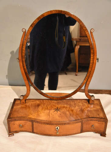 18th century satinwood dressing mirror