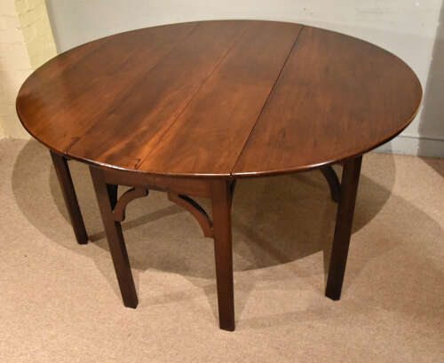 George III large oval drop leaf dining table