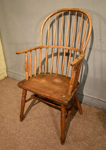 19th century ash stick back Windsor armchair
