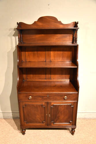 Regency mahogany waterfall bookcase