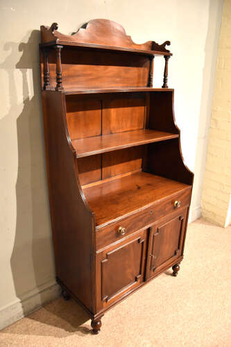 Regency mahogany waterfall bookcase