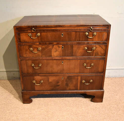 George III Virginia walnut veneered chest of drawers