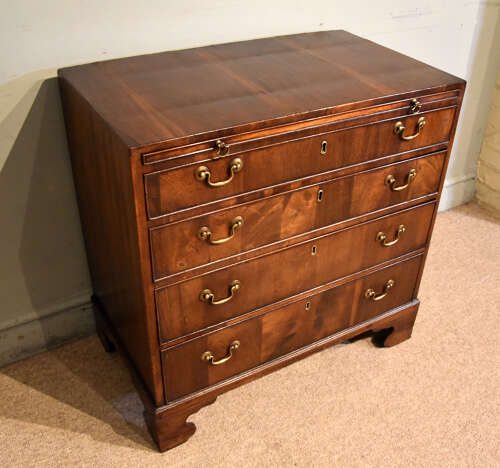 George III Virginia walnut veneered chest of drawers