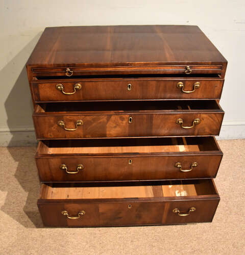 George III Virginia walnut veneered chest of drawers