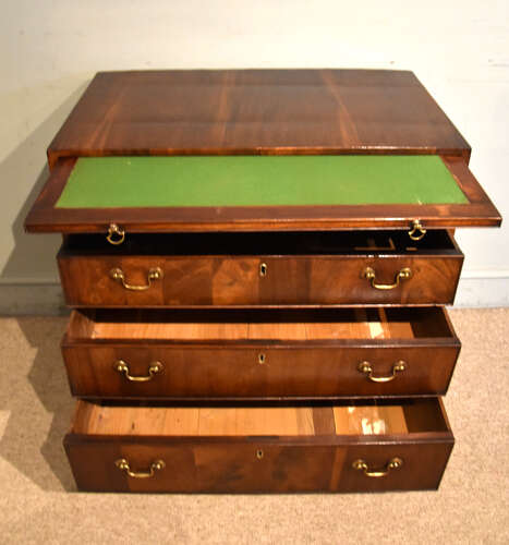 George III Virginia walnut veneered chest of drawers