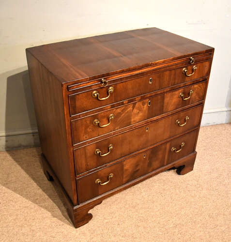 George III Virginia walnut veneered chest of drawers