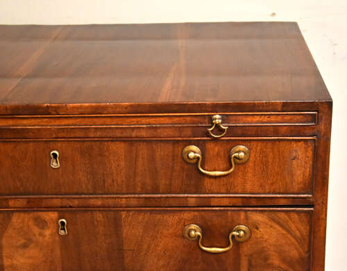 George III Virginia walnut veneered chest of drawers