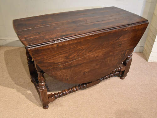 Large 17th century oak gate-leg table