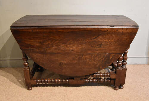 Large 17th century oak gate-leg table