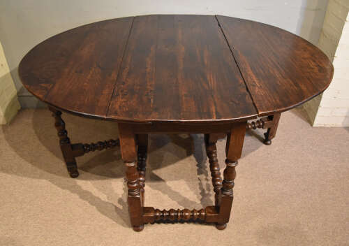 Large 17th century oak gate-leg table