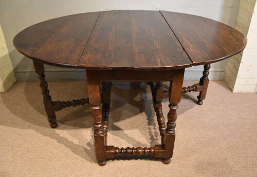 Large 17th century oak gate-leg table
