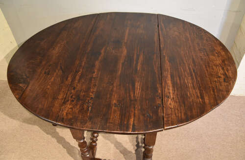 Large 17th century oak gate-leg table