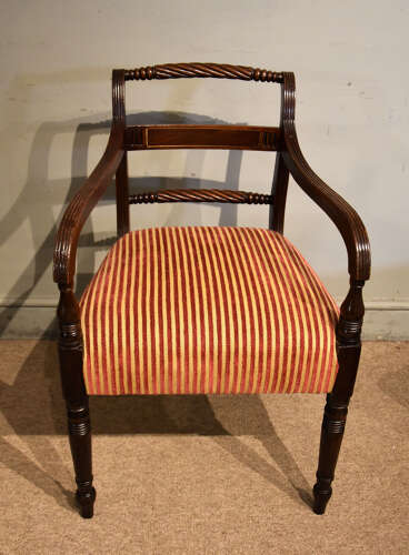 Set of eight Regency rope-back dining chairs