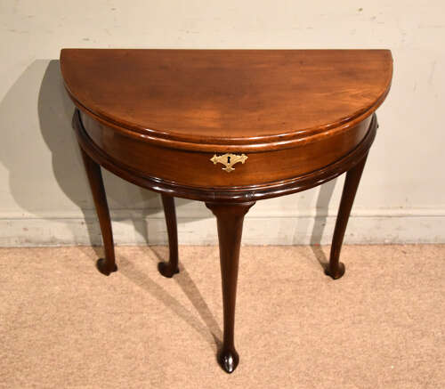 Late George III fold over tea table