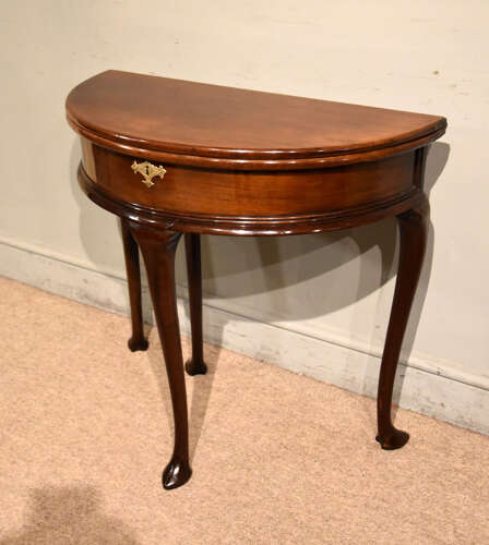 Late George III fold over tea table
