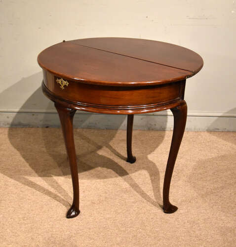 Late George III fold over tea table