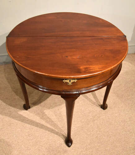 Late George III fold over tea table