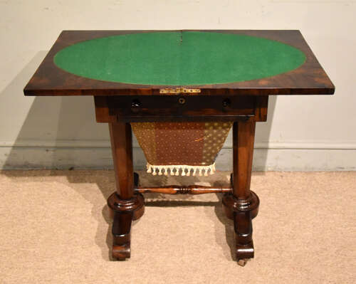 William IV rosewood foldover games table