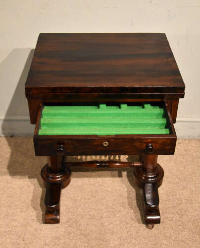 William IV rosewood foldover games table