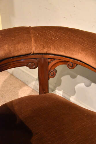 Mid 19th century walnut library armchair