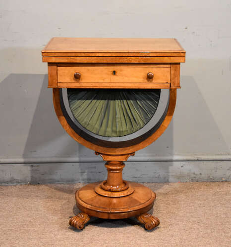 Regency maple sewing and games table