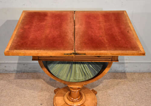 Regency maple sewing and games table