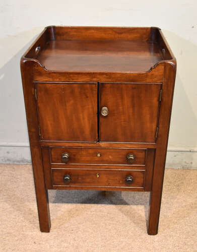George III mahogany bedside cabinet