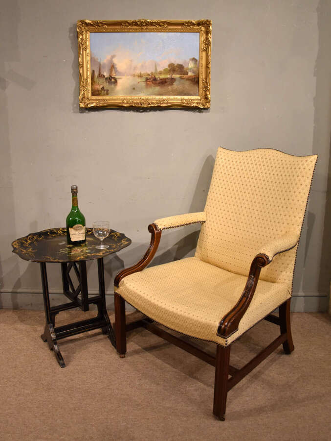 George III mahogany library Gainsborough armchair