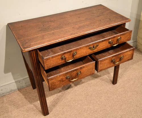 George III oak lowboy side table