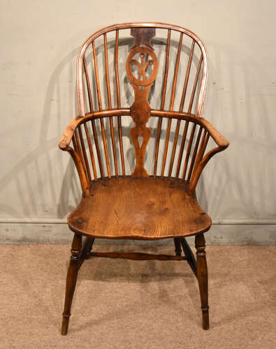 Welsh elm high back Windsor armchairs
