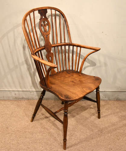 Welsh elm high back Windsor armchairs