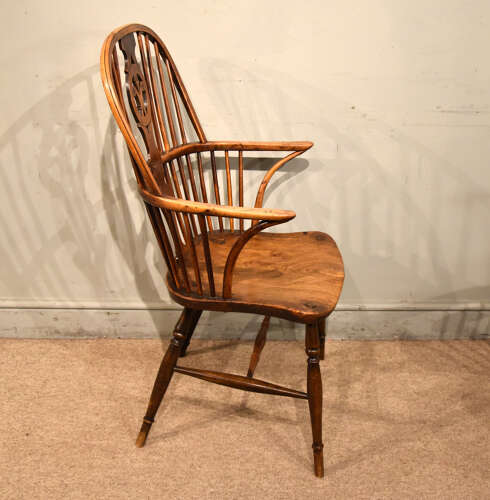 Welsh elm high back Windsor armchairs