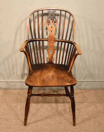 Welsh elm high back Windsor armchairs